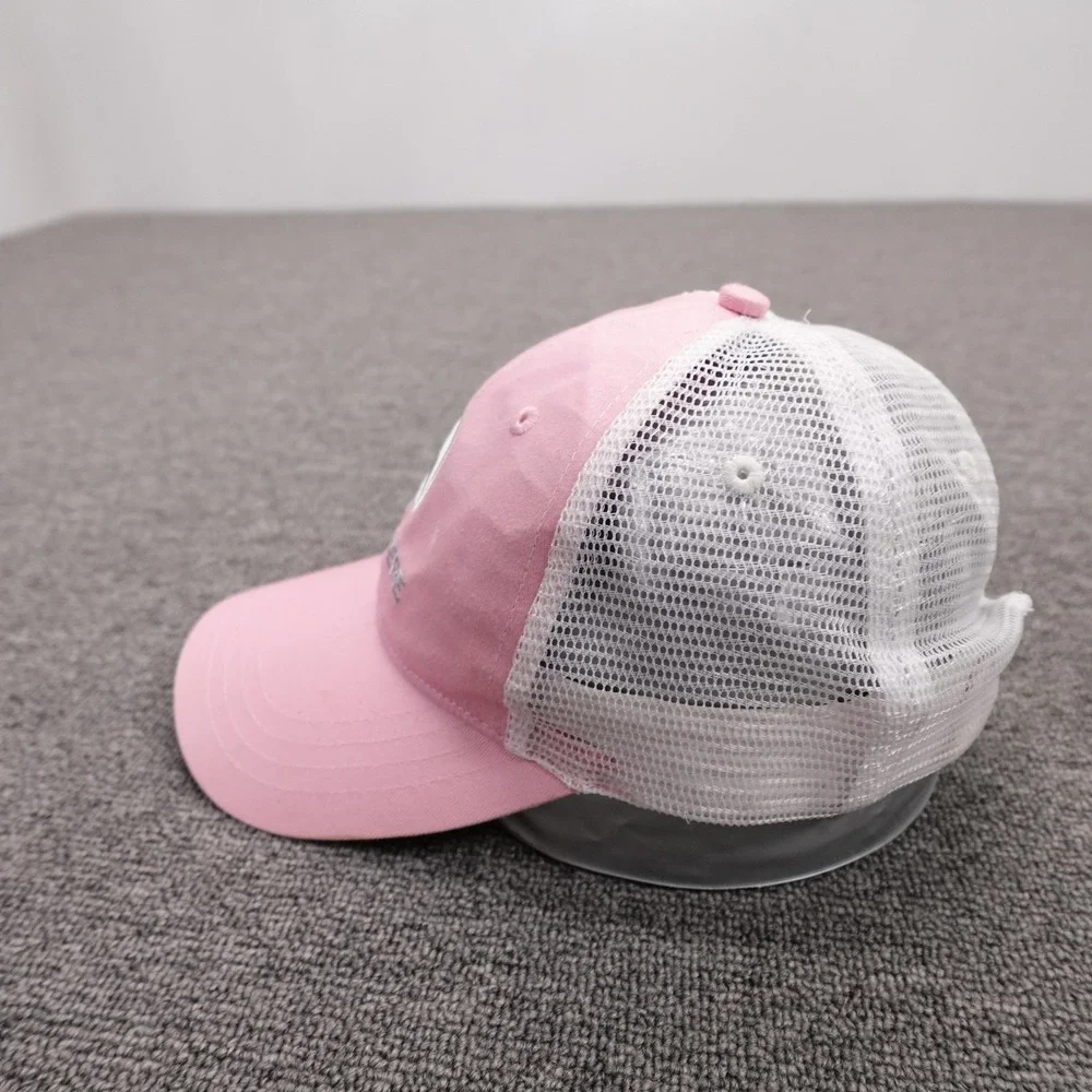 John Deere Hat Cap Snap Back Mens One Size Pink Mesh Trucker Baseball Logo